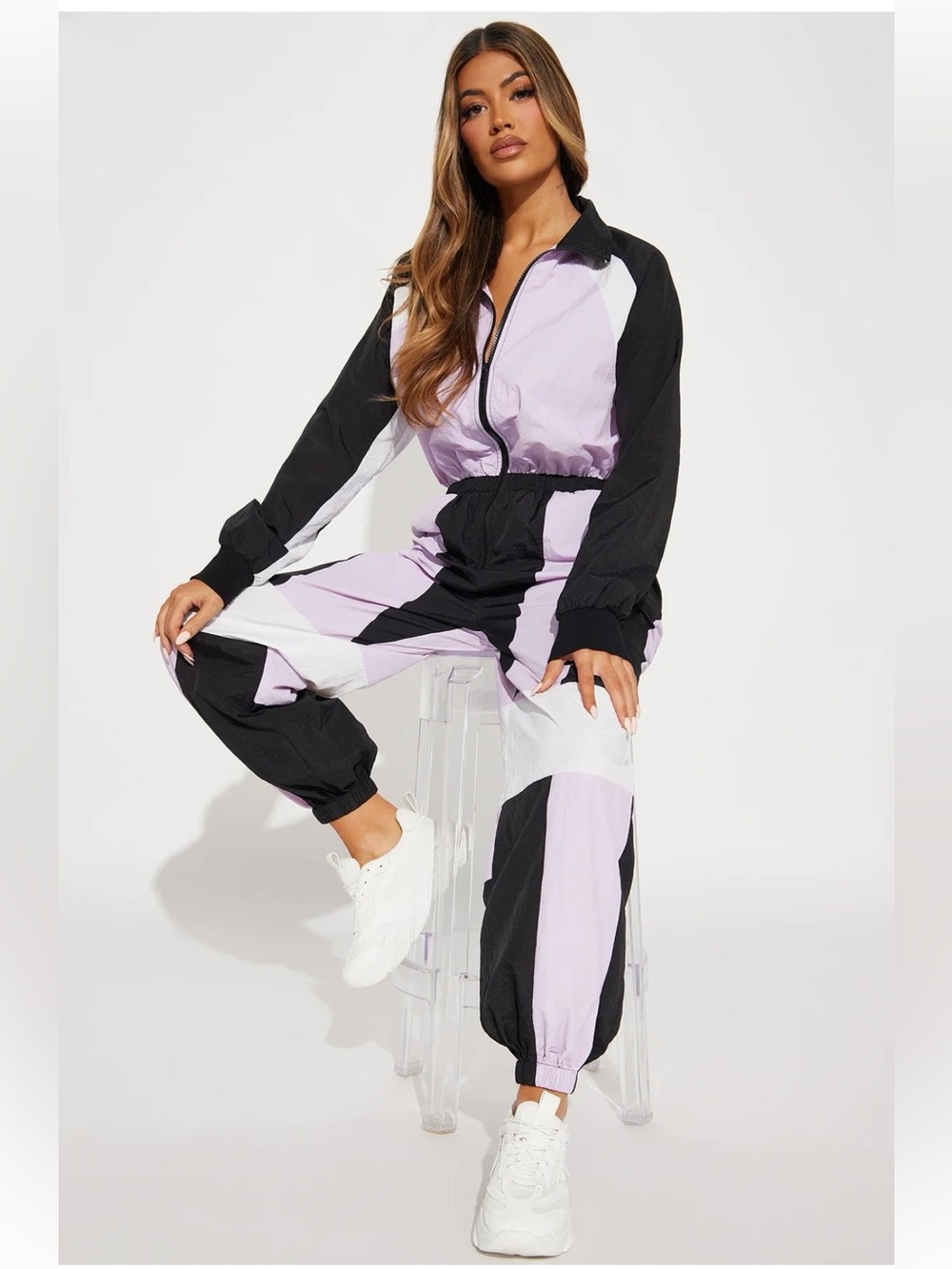 NWT Fashion Nova First Place Windbreaker Jumpsuit
